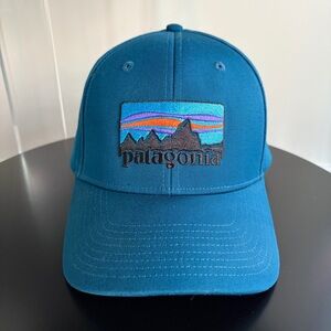 Patagonia '73 Logo Roger That Snapback Hat in Big Sur Blue